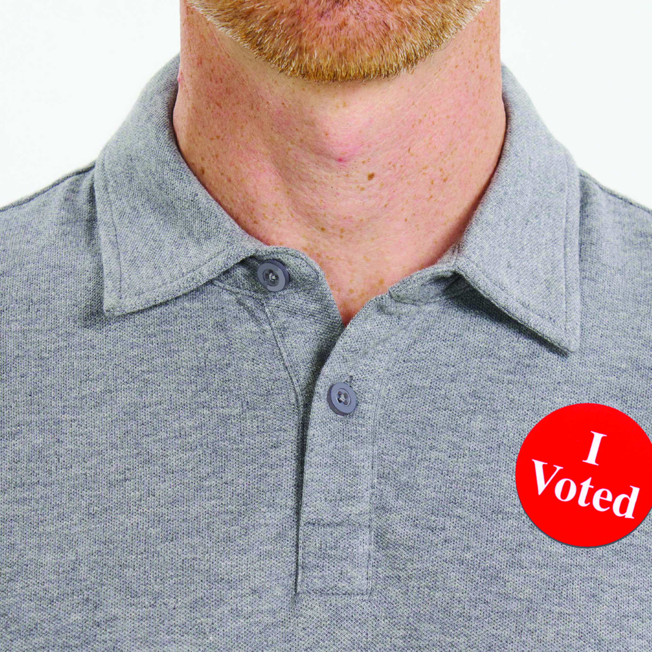 short sleeve polo shirt heather I VOTED Sticker