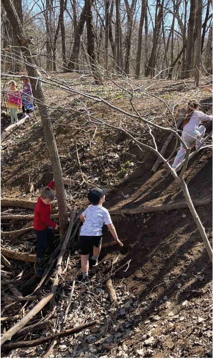 Kindergartners Find the School Forest a Year-Round Resource for Learning and Fun!