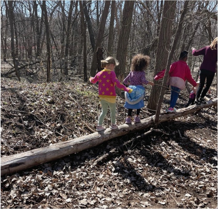 Kindergartners Find the School Forest a Year-Round Resource for Learning and Fun!