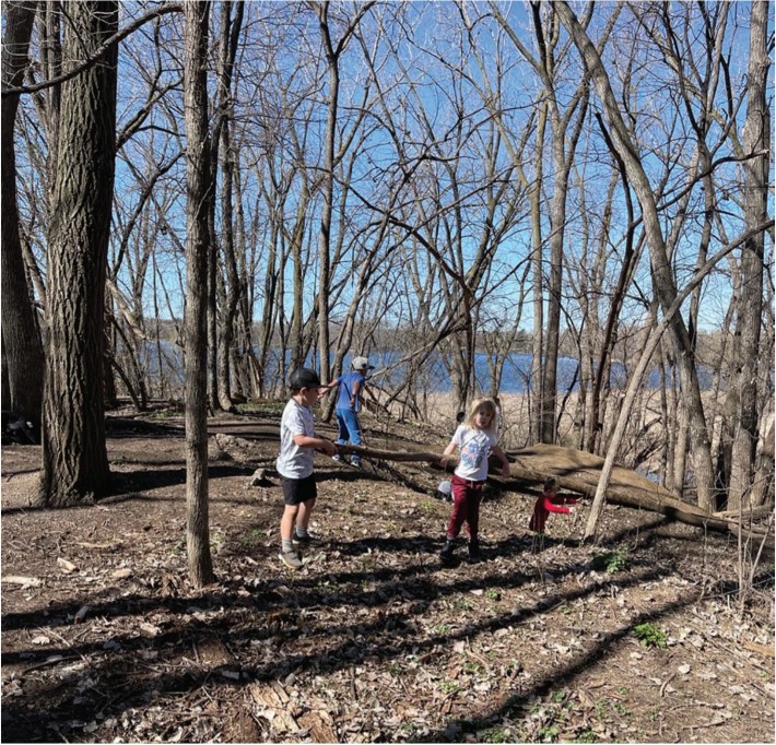 Kindergartners Find the School Forest a Year-Round Resource for Learning and Fun!