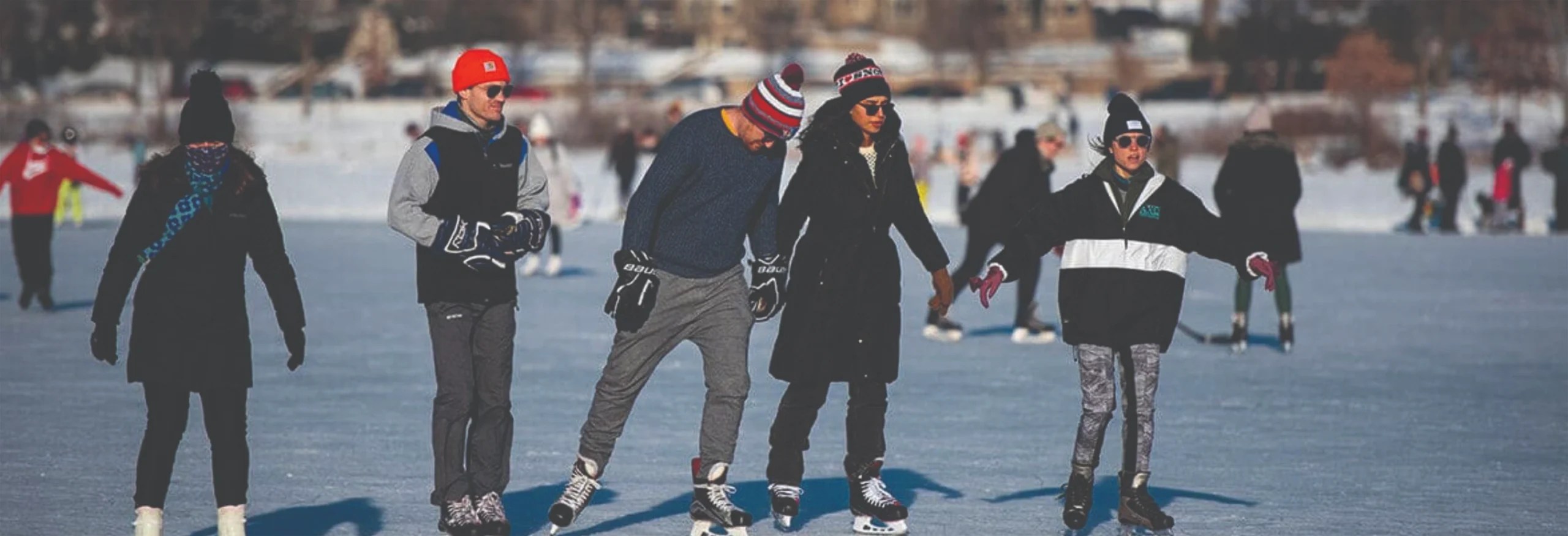 Skaters glide on the Lake of the Isles Ice Rink. (Photo: Minneapolis Park and Recreation Board)
