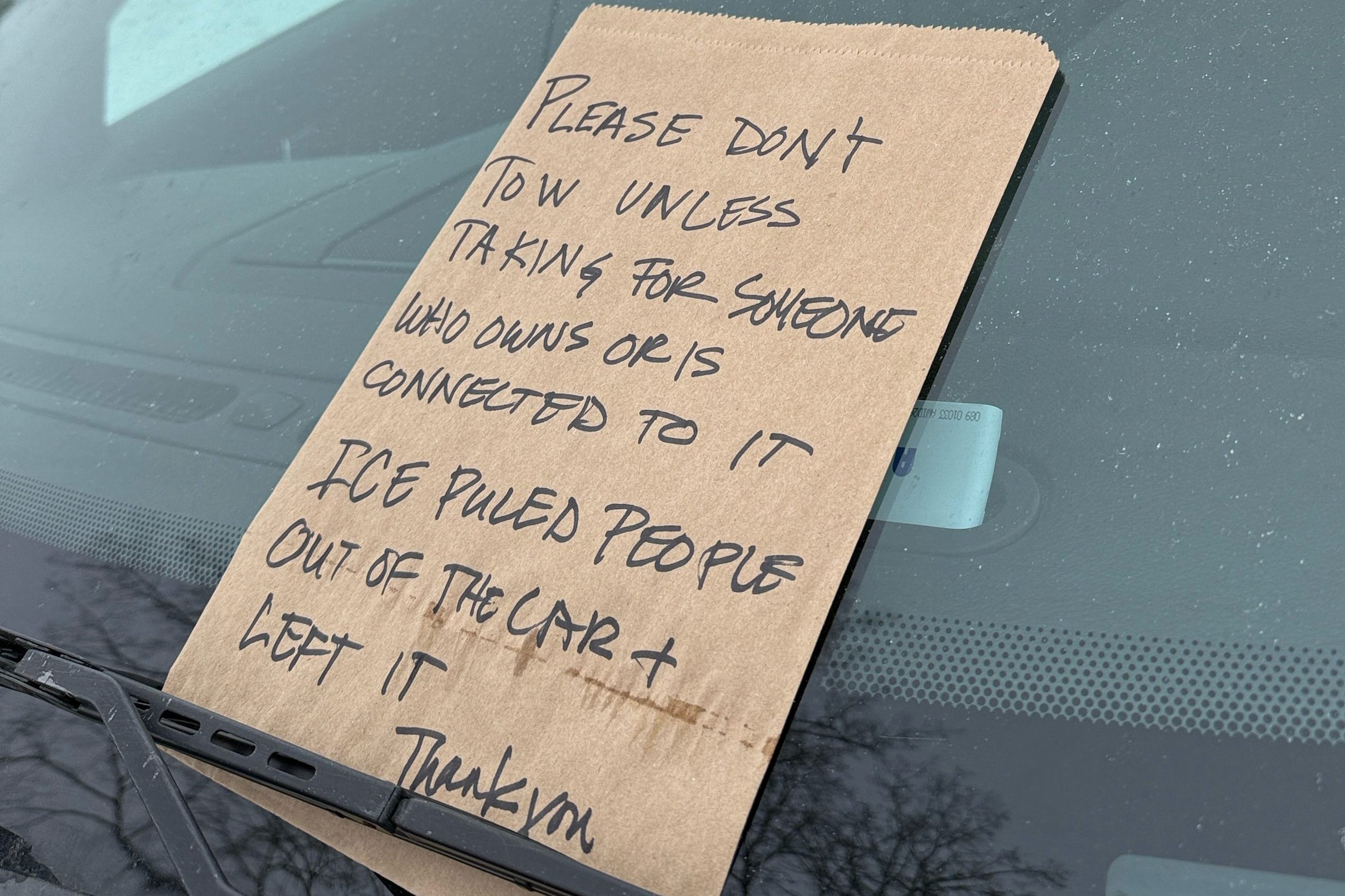 Handwritten sign