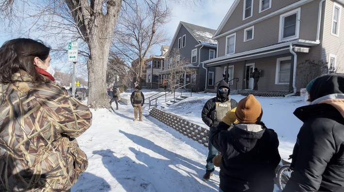 ICE in front of house