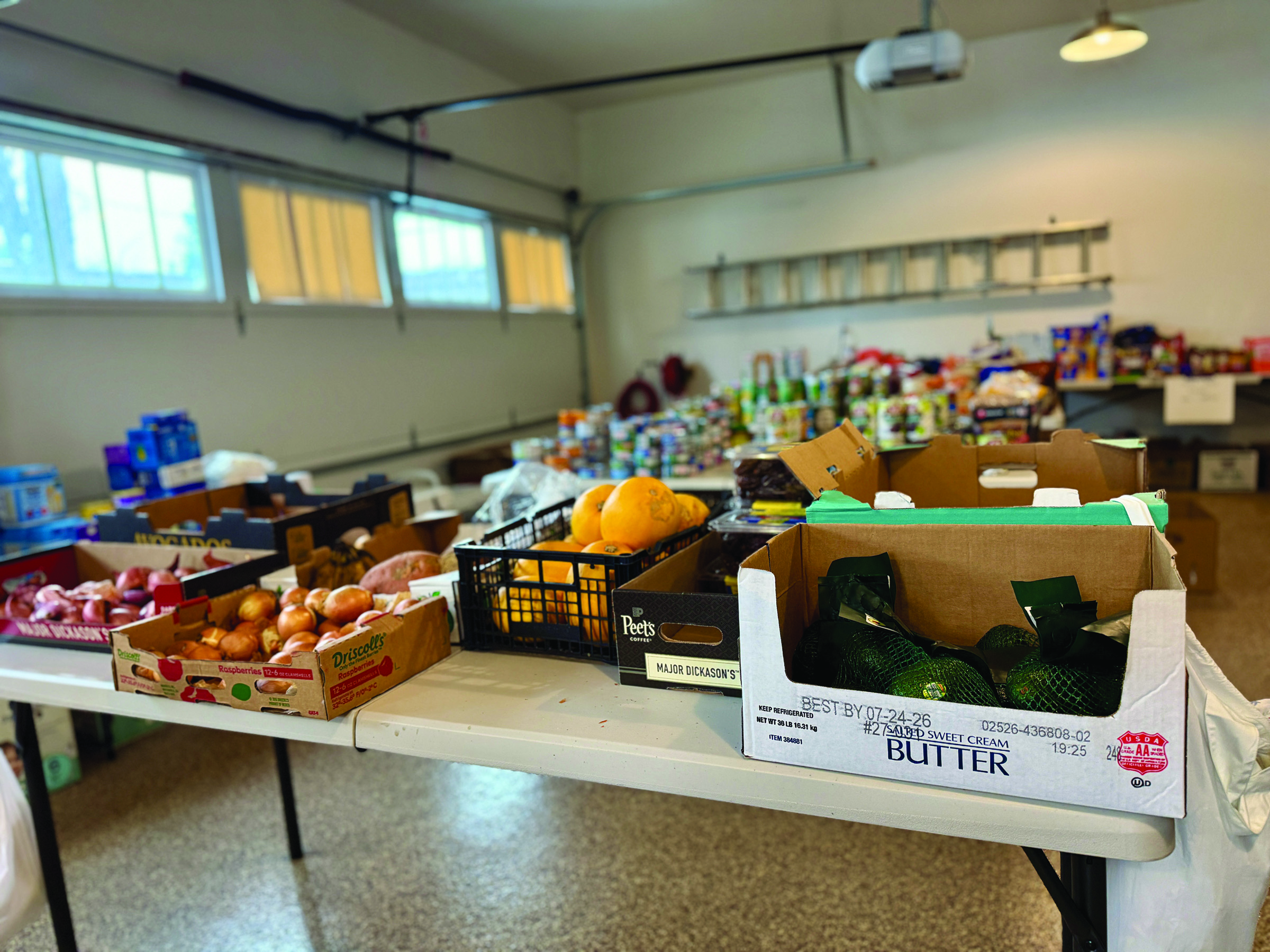 A pantry set up in a Lowry hill resident’s garage