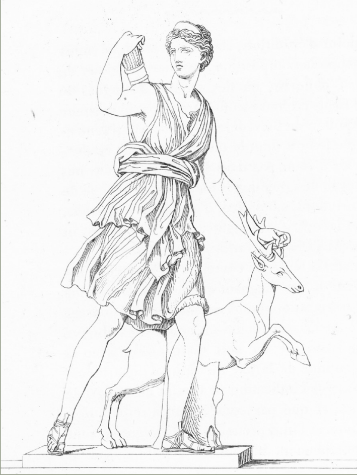 Artemis, Greek deity, by Tommaso Piroli, ca. 1752–1824, engraver. Image courtesy of The New York Public Library Digital Collections.